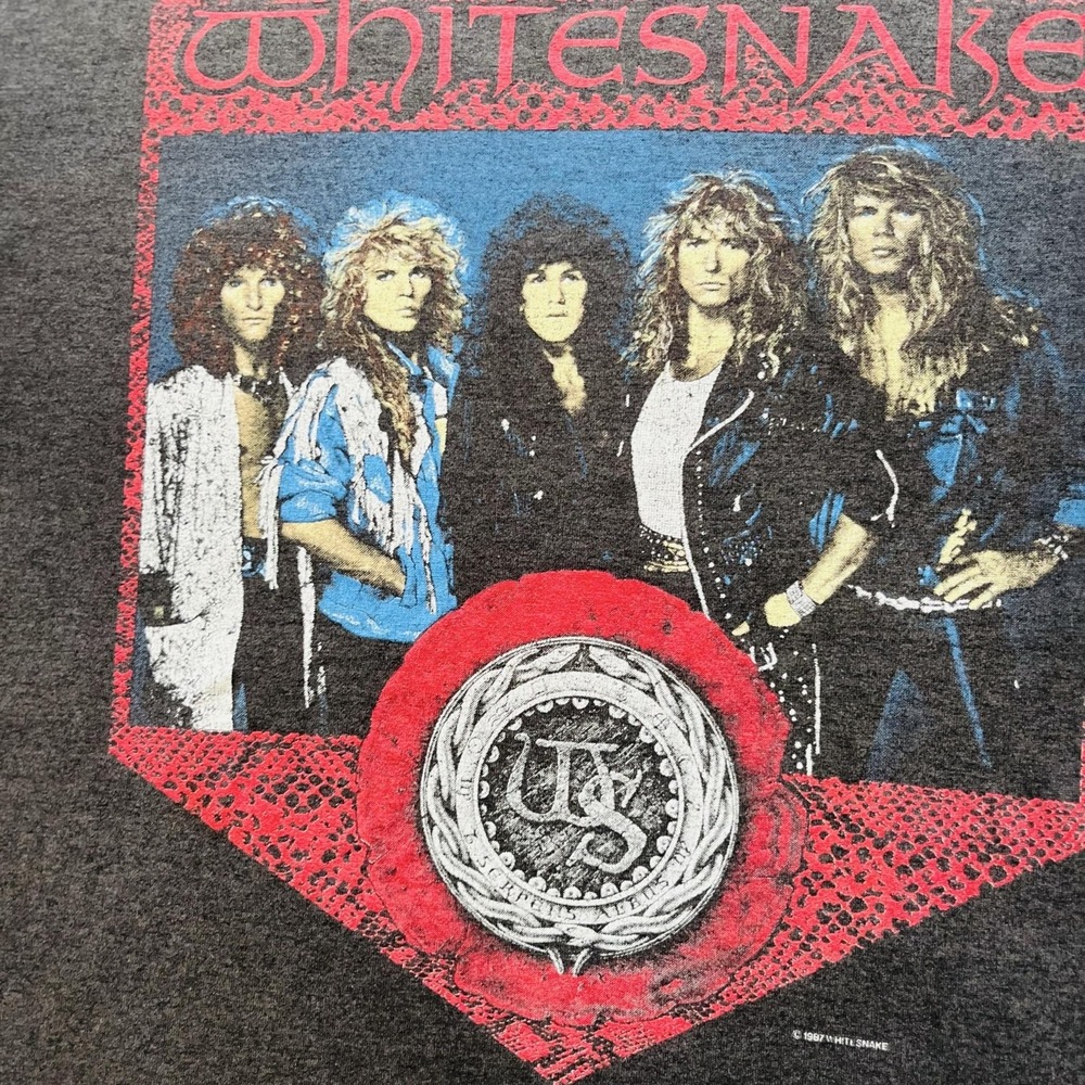 Vintage Whitesnake Shirt Mens XL Gray North American Tour 1987 88 Spring Ford - Picture 4 of 11